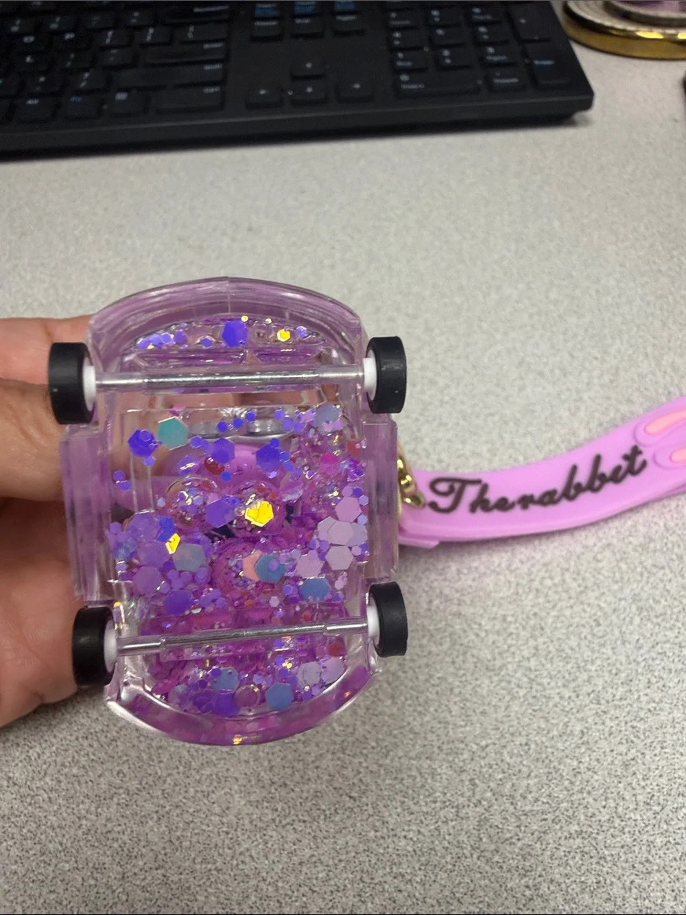 Purple Bunny Key & Card Holder Wristlet